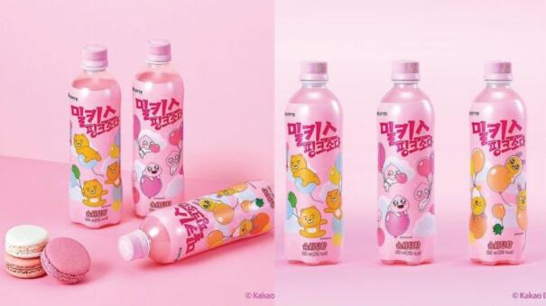 超人气碳酸饮料Milkis与Kakao Friends合作啦！推出了「粉红苏打」特别版，包装真的超可