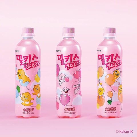 超人气碳酸饮料Milkis与Kakao Friends合作啦！推出了「粉红苏打」特别版，包装真的超可爱！