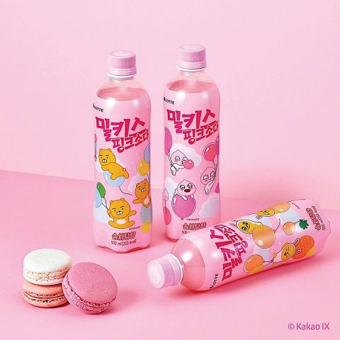 超人气碳酸饮料Milkis与Kakao Friends合作啦！推出了「粉红苏打」特别版，包装真的超可爱！